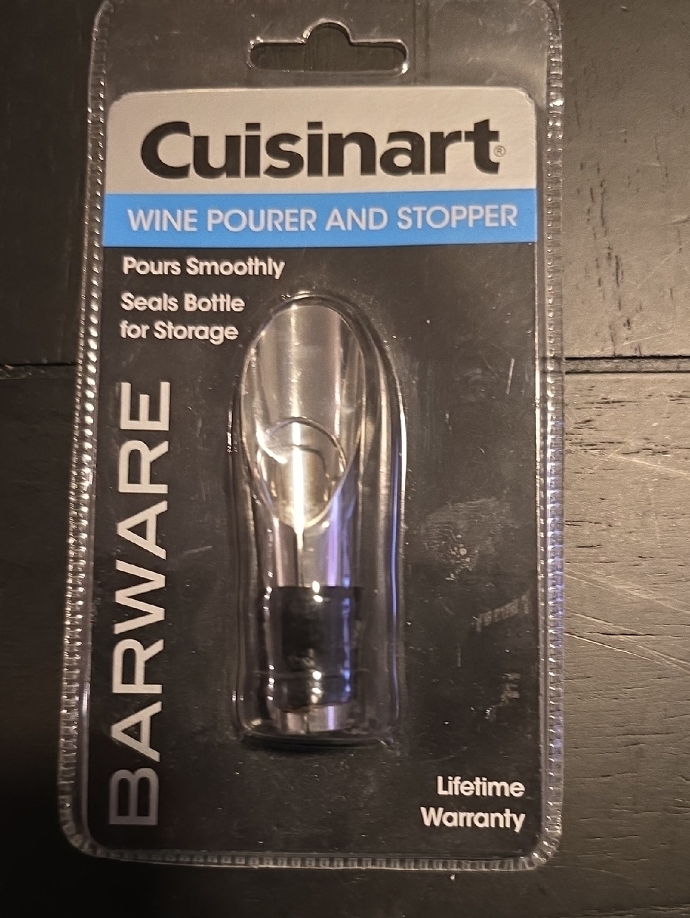 Cuisinart Silver and Black Wine Pourer & Stopper